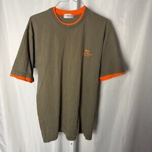 VTG‎ Europa BYC Seoul T Shirt Ringer Layered Olive Orange Korea Streetwear M
